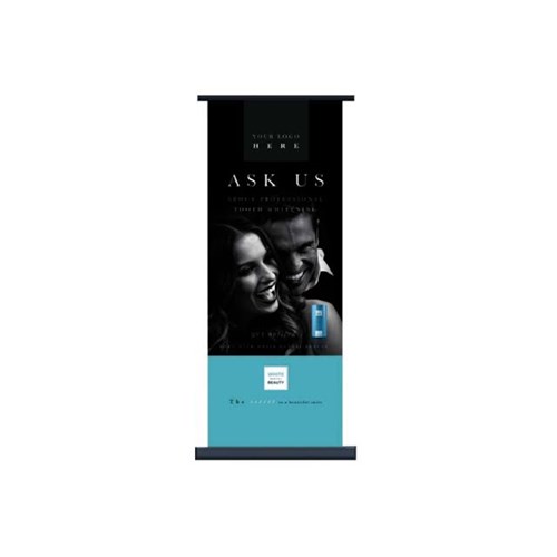 White Dental Beauty Pull Up Banner - 2200, 5-Pack80mm
